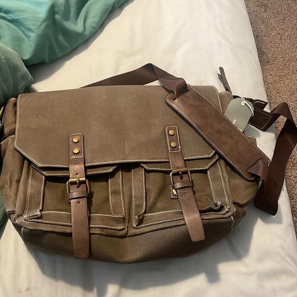 Mutual Weave Olive Messenger Bag